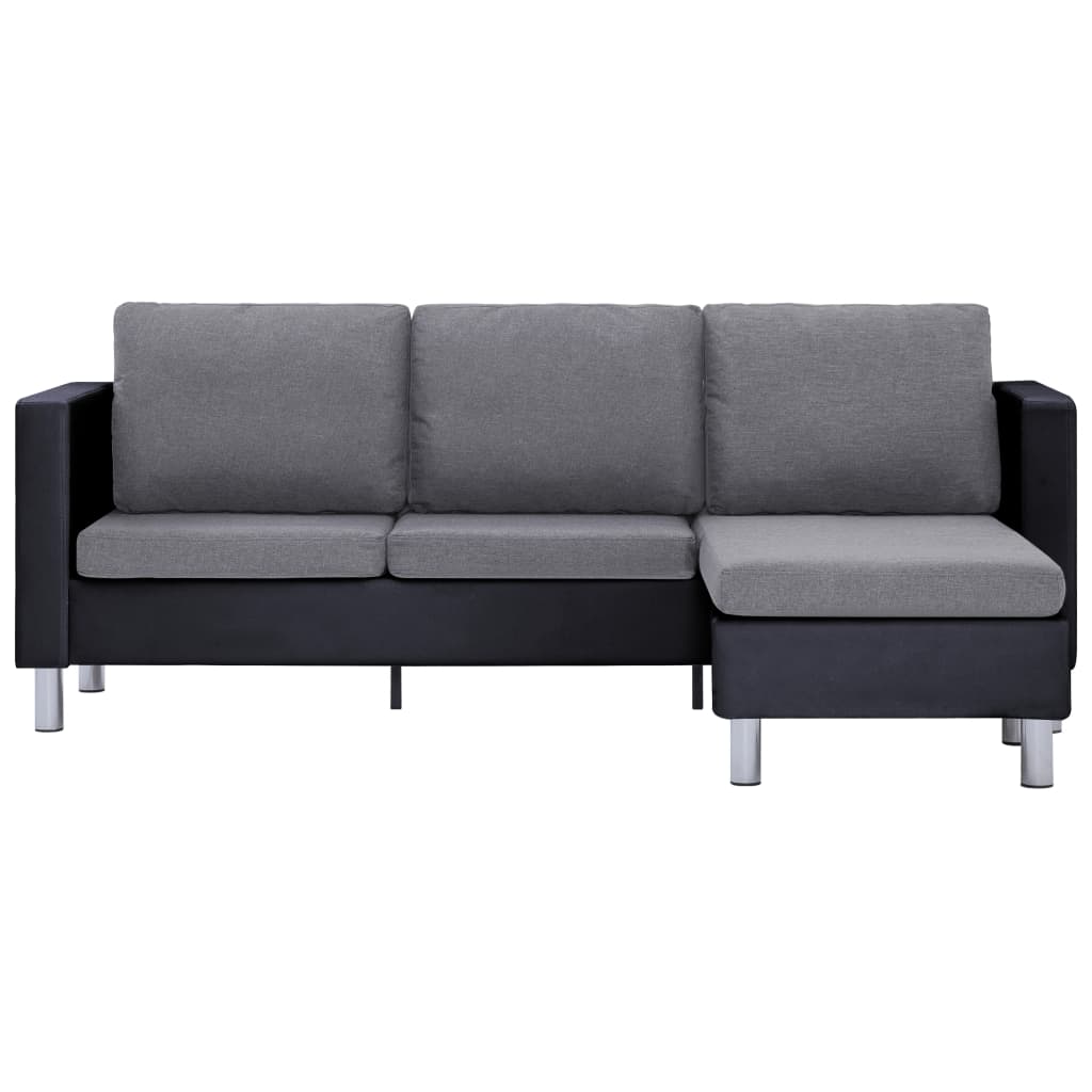 vidaXL Sofa Upholstered Sectional 3 Seater Sofa with Cushions Faux Leather-2