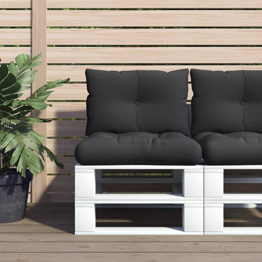 vidaXL Pallet Cushions 2 pcs Black Fabric-0