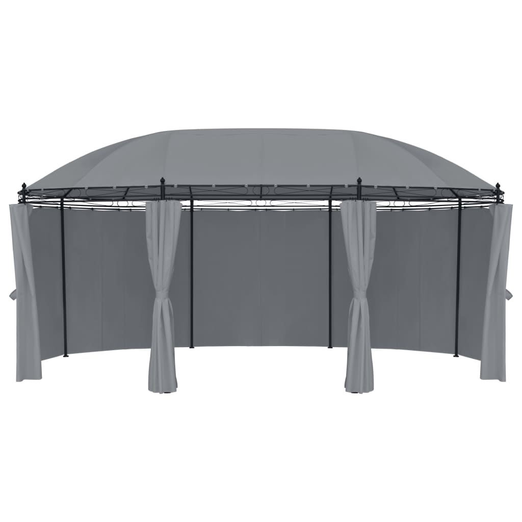 vidaXL Gazebo with Curtains 204.7"x137.4"x100.4" Anthracite-0