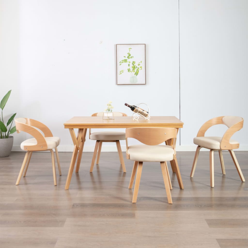 vidaXL Dining Chairs for Kitchen Restaurant 6 Pcs Bent Wood and Faux Leather-8
