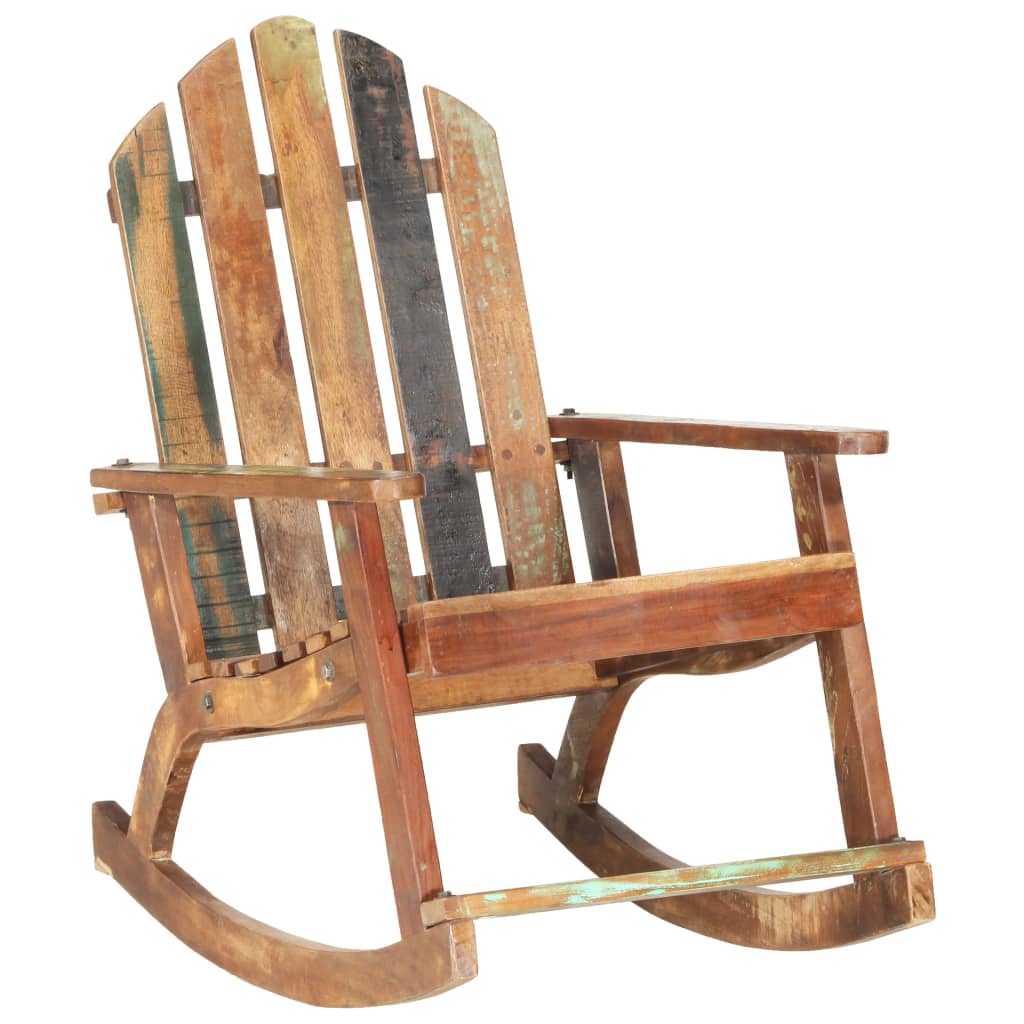 vidaXL Rocking Chair Wooden Adirondack Chair Porch Rocker for Patio Garden-1