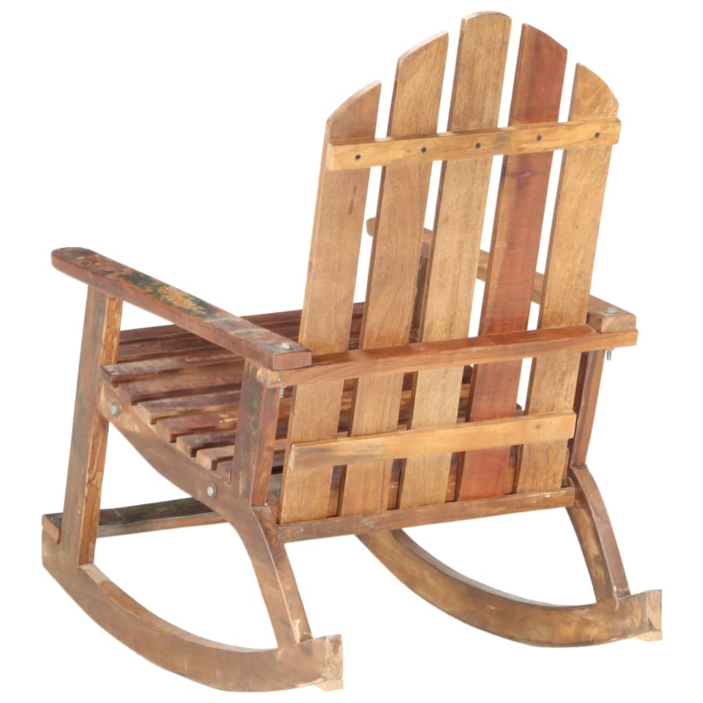 vidaXL Rocking Chair Wooden Adirondack Chair Porch Rocker for Patio Garden-4