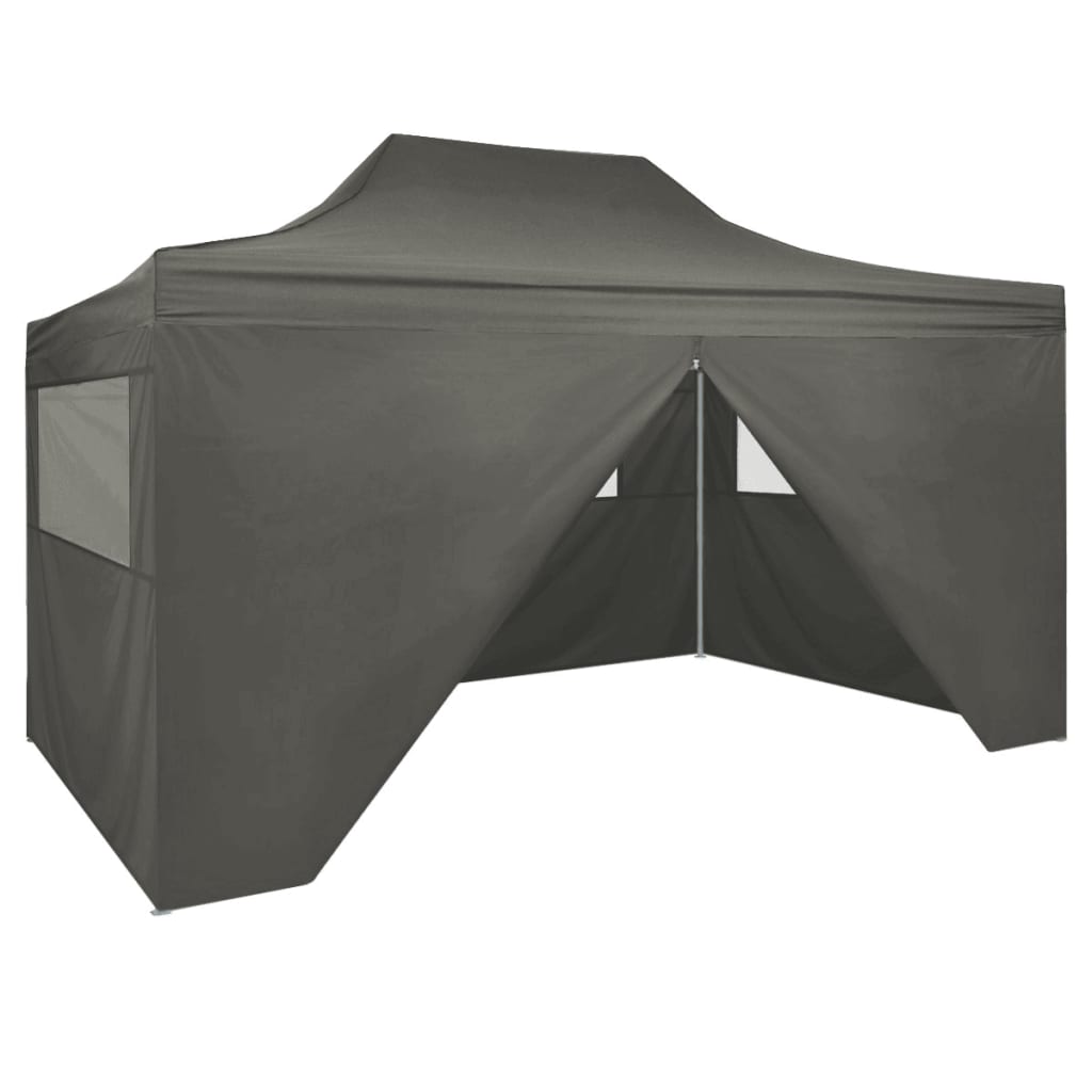 vidaXL Party Tent Outdoor Canopy Folding Patio Gazebo with 4 Sidewalls Steel-4