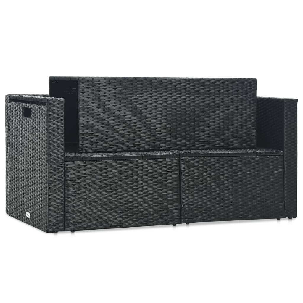 vidaXL Patio Furniture Set 6 Piece Sectional Sofa with Coffee Table Rattan-4