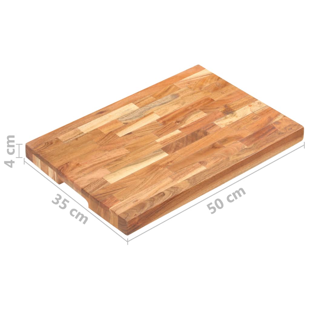 vidaXL Cutting Board Wooden Chopping Board with Strip Design Solid Wood Acacia-3