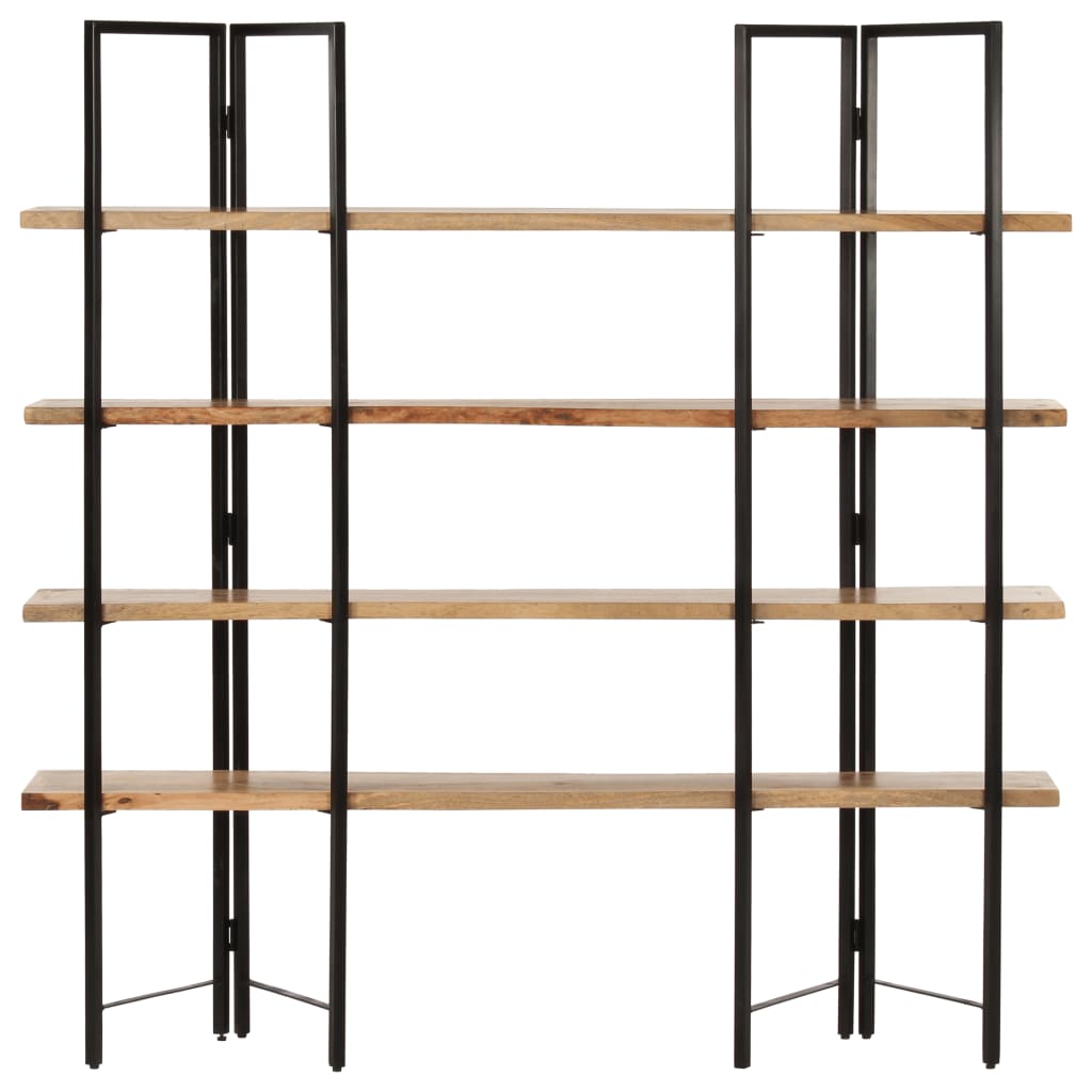vidaXL Bookshelf 4-Tier Bookcase Book Rack Standing Shelves Solid Wood Mango-3