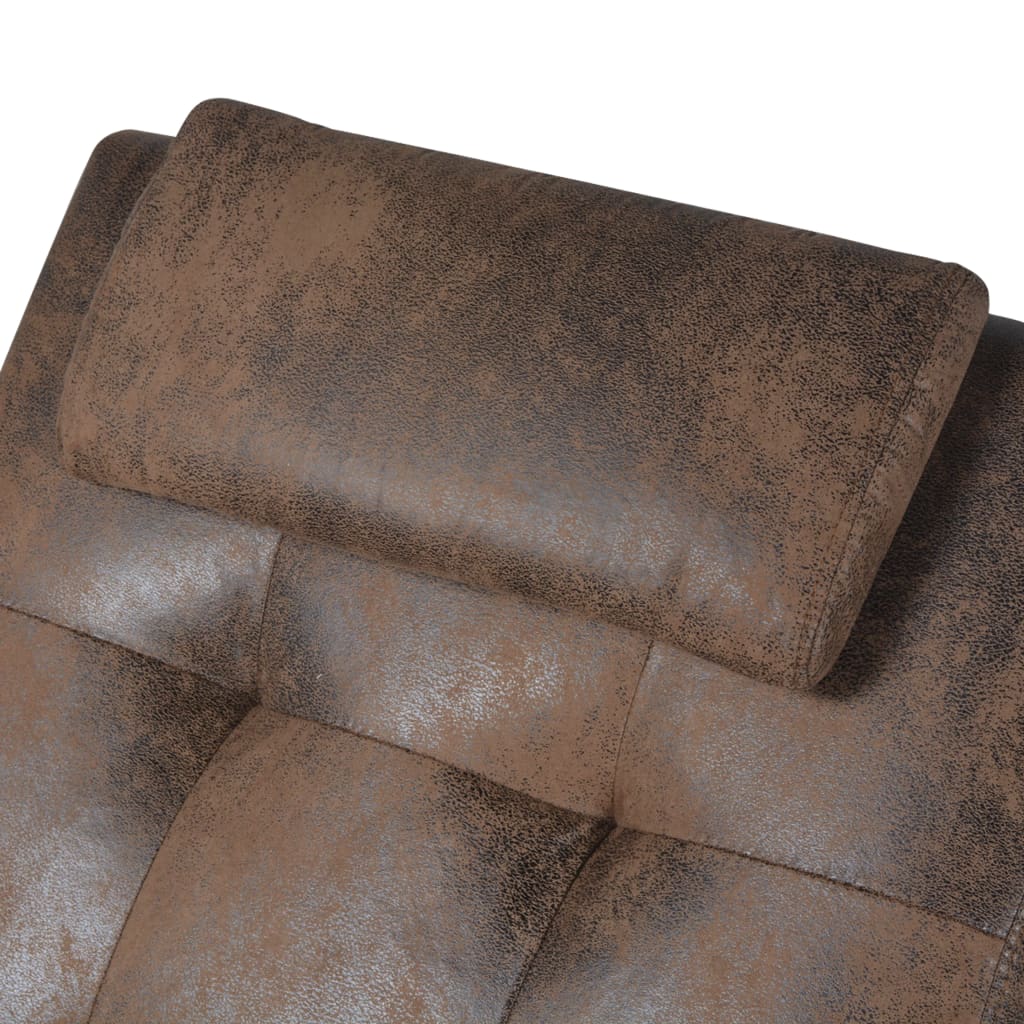 vidaXL Chaise Longue Indoor Chaise Lounge Chair with Pillow Suede Look Fabric