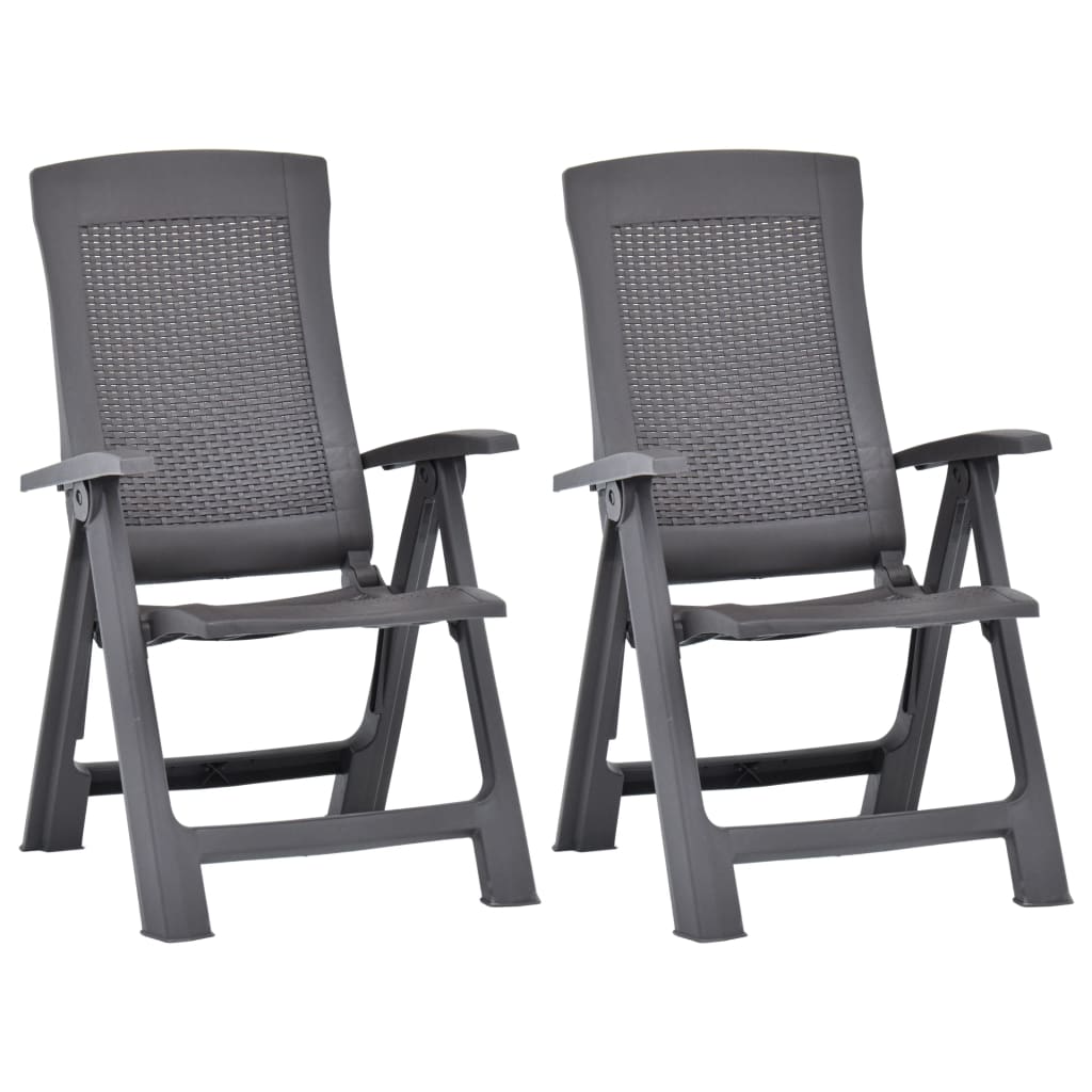 vidaXL Outdoor Recliner Chairs 2 Pcs Patio Reclining Lounge Chair Plastic-6