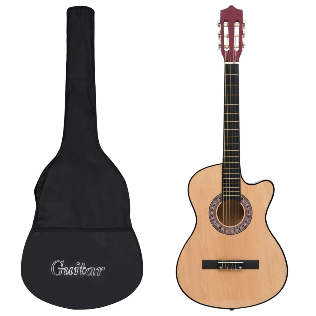 vidaXL Guitar Set Cutaway Guitars Acoustic Guitar 12 Piece with 6 Strings-1