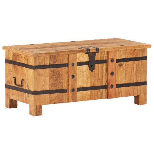 vidaXL Chest Storage Box Trunk Bench Hall Cabinet Furniture Solid Wood Acacia-0