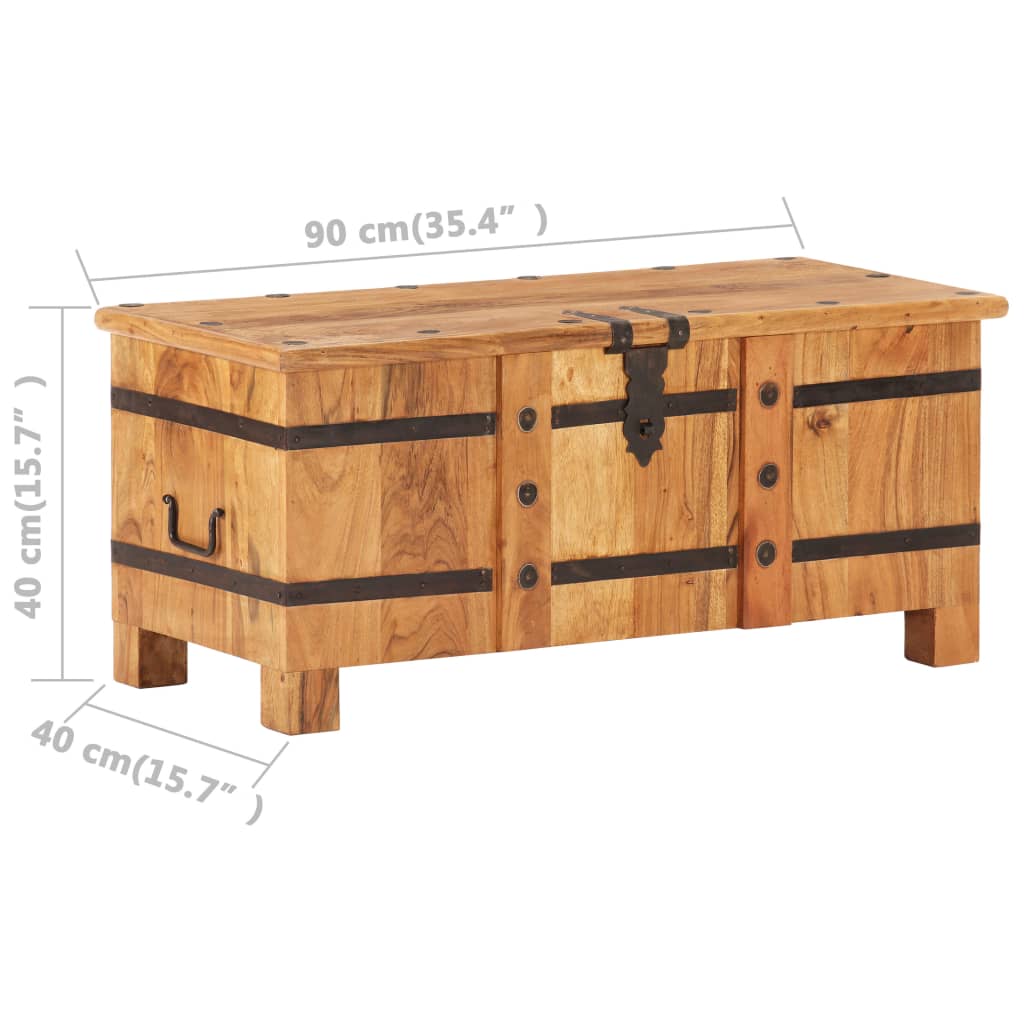 vidaXL Chest Storage Box Trunk Bench Hall Cabinet Furniture Solid Wood Acacia-3
