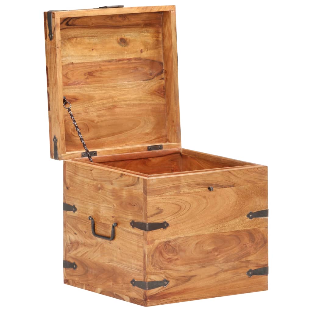 vidaXL Chest Bench Hall Wooden Cabinet Storage Box Trunk Solid Wood Acacia-4