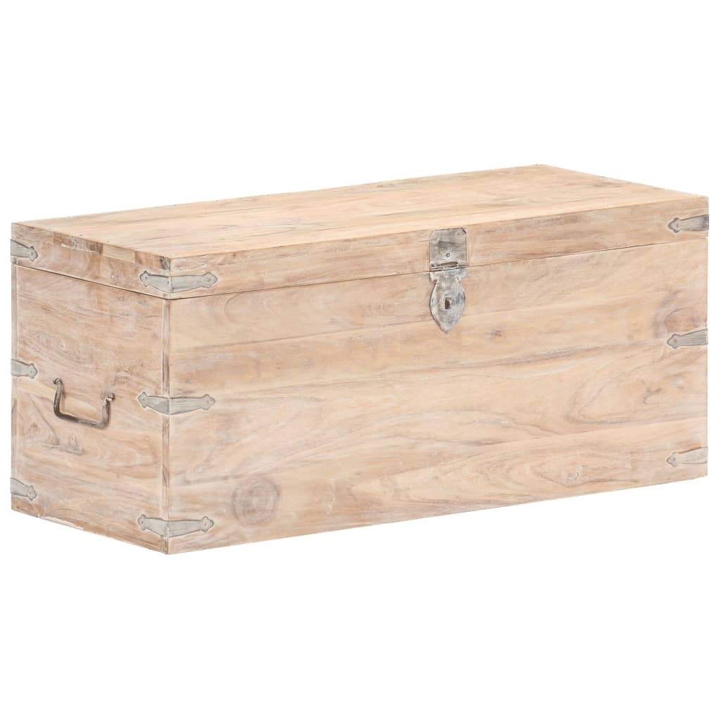vidaXL Chest Bench Hall Wooden Cabinet Storage Box Trunk Solid Wood Acacia-2