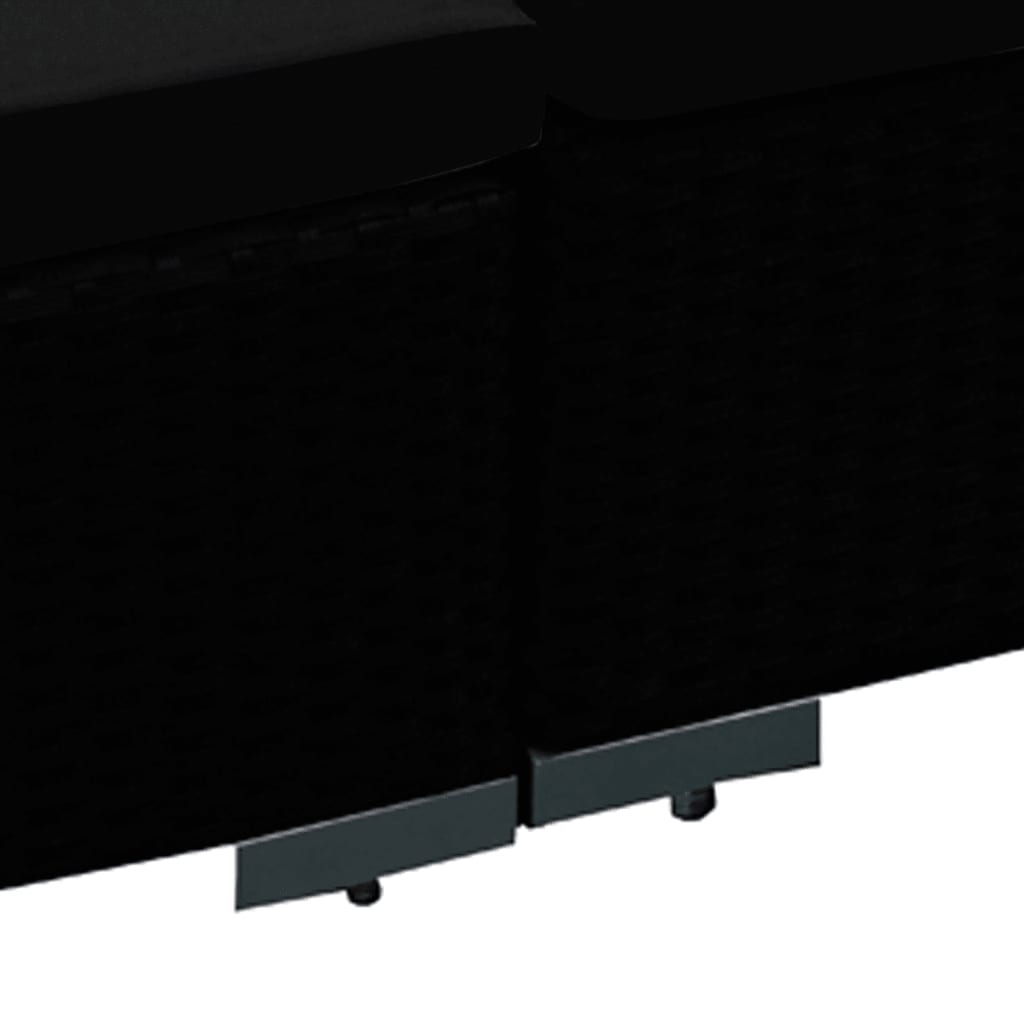 vidaXL 8 Piece Patio Lounge Set with Cushions Poly Rattan Black-4