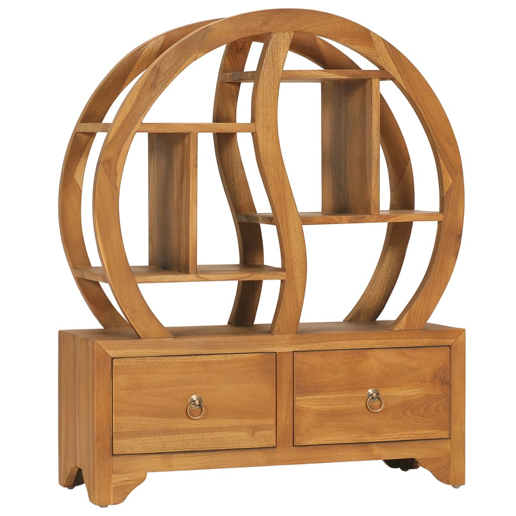 vidaXL Cabinet with Yin Yang Shelf Hallway Storage Cabinet Solid Wood Teak-0