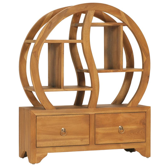 vidaXL Cabinet with Yin Yang Shelf Hallway Storage Cabinet Solid Wood Teak-0