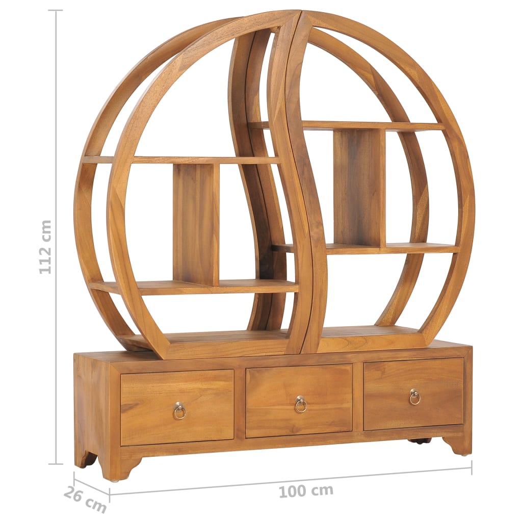 vidaXL Cabinet with Yin Yang Shelf Hallway Storage Cabinet Solid Wood Teak-2