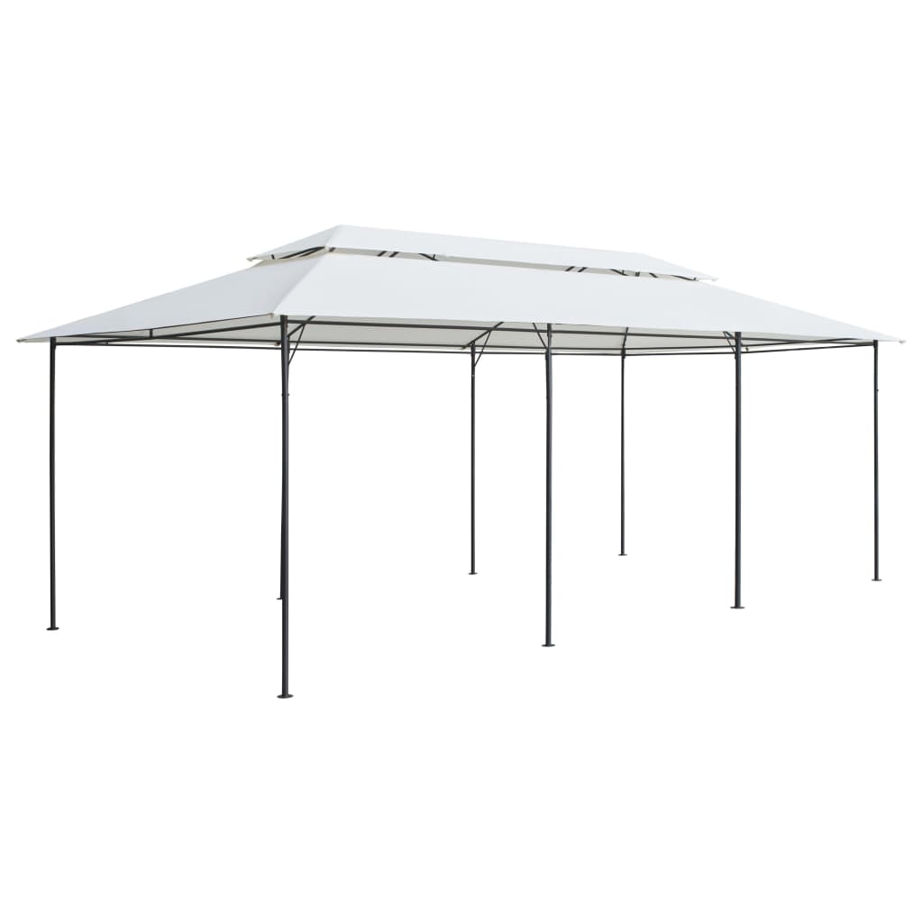 vidaXL Gazebo with Curtains 236.2"x117.3"x106.3" White 0.6 oz/ft²-4