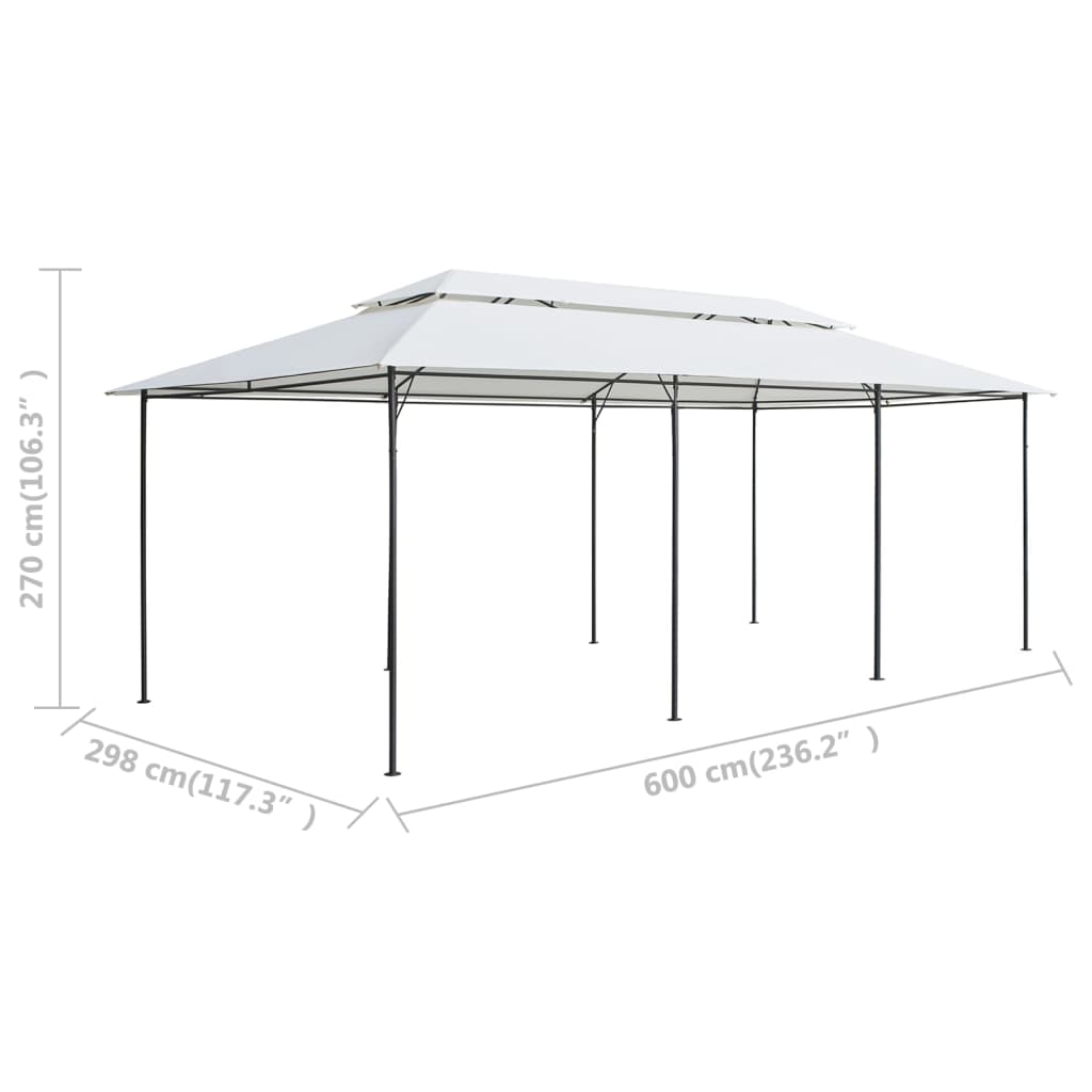 vidaXL Gazebo with Curtains 236.2"x117.3"x106.3" White 0.6 oz/ft²-5