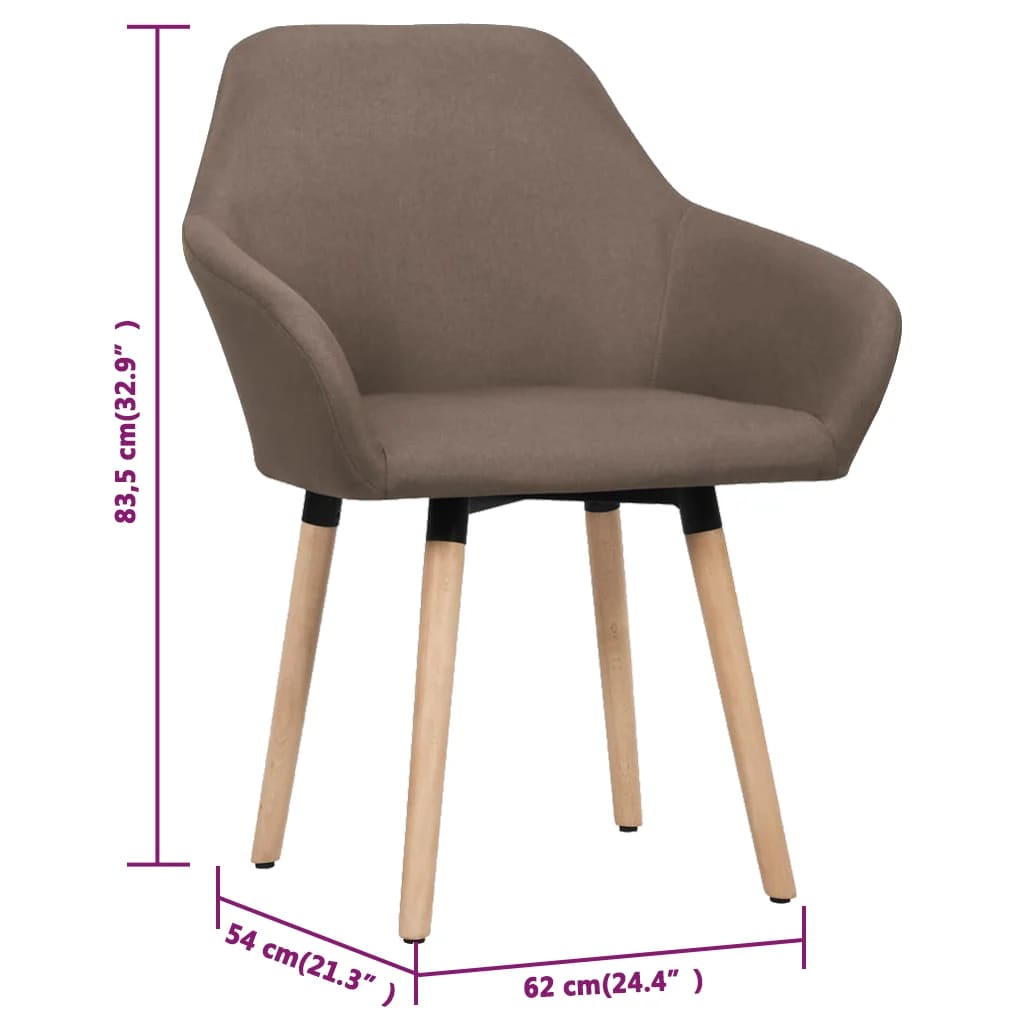 vidaXL Dining Chairs 2 Pcs Accent Upholstered Chair for Living Room Fabric-4