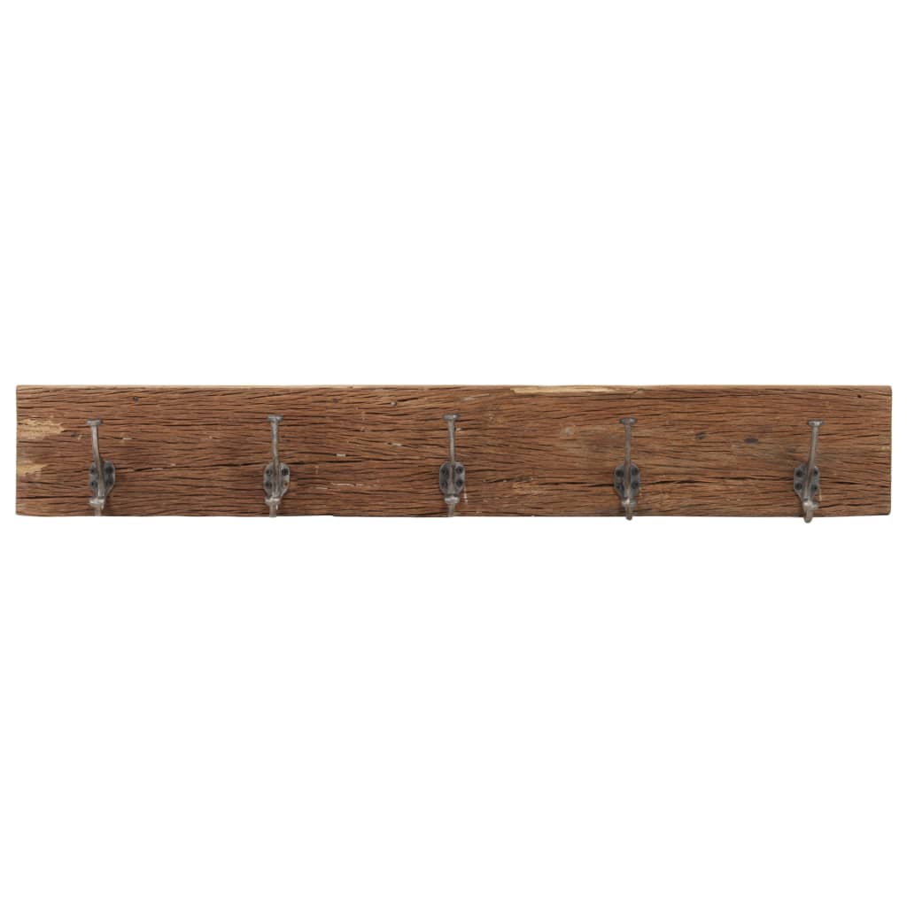 vidaXL Hall Hanger with 5 Hooks 39.4"x1"x5.9" Solid Reclaimed Wood-2