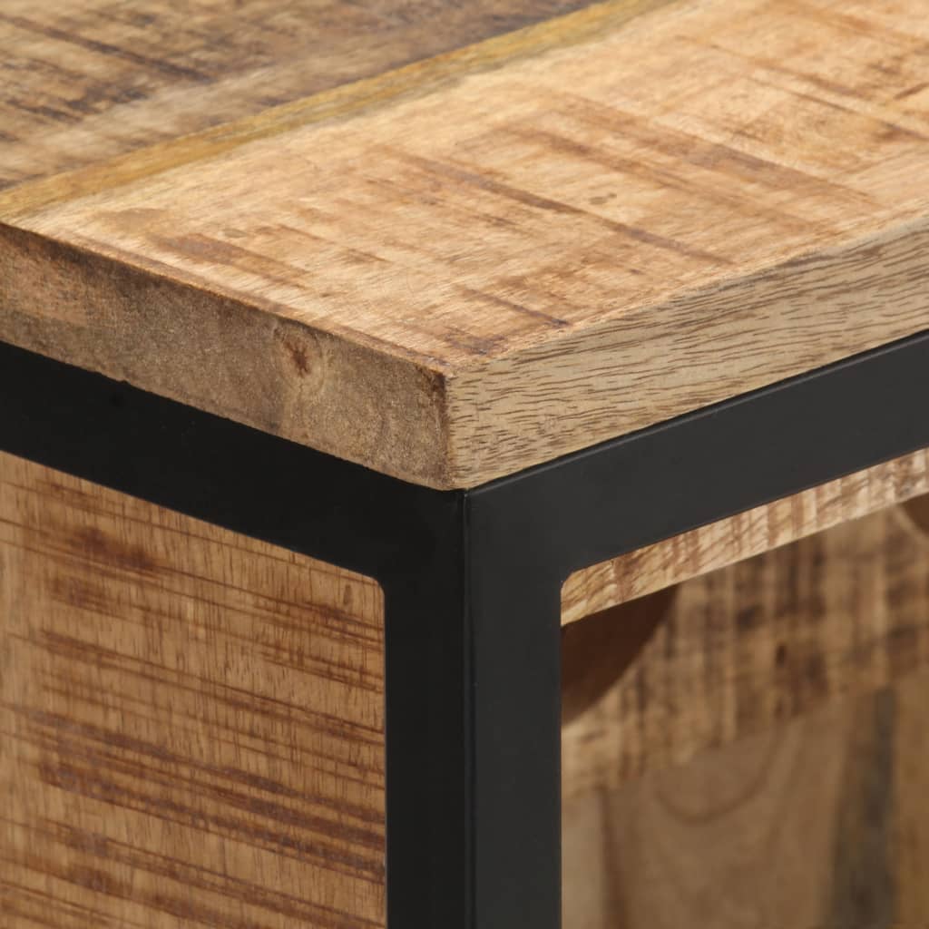 vidaXL Wine Cabinet 24.4"x13"x30.9" Rough Mango Wood-1