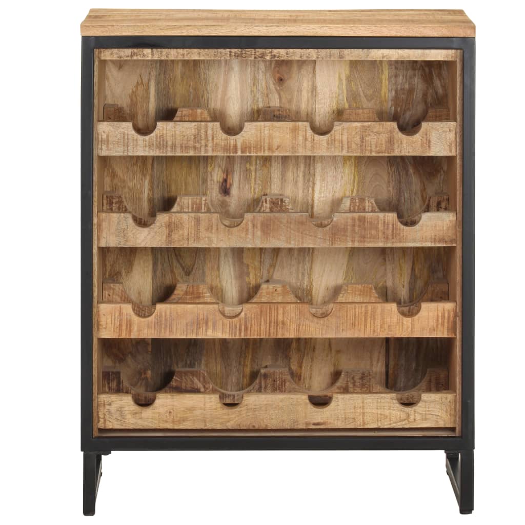 vidaXL Wine Cabinet 24.4"x13"x30.9" Rough Mango Wood-3