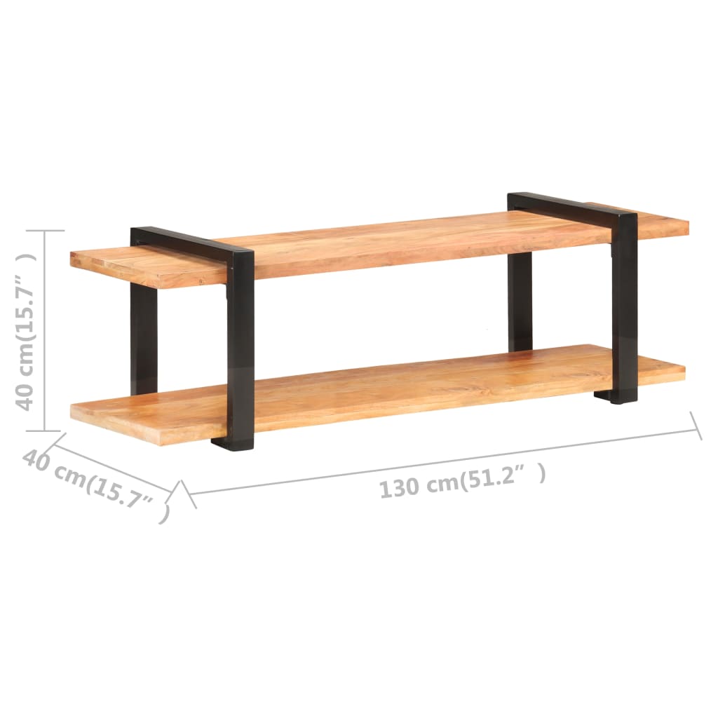 vidaXL TV Stand 51.2"x15.7"x15.7" Solid Wood Acacia-4