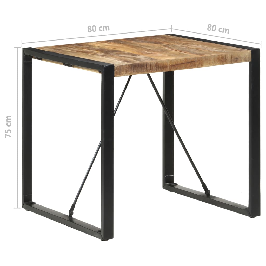 vidaXL Dining Table 31.5"x31.5"x29.5" Rough Mango Wood-0