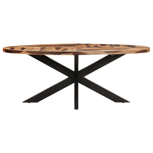 vidaXL Dining Table Oval 78.7"x39.4"x29.5" Acacia Wood with Sheesham Finish-0