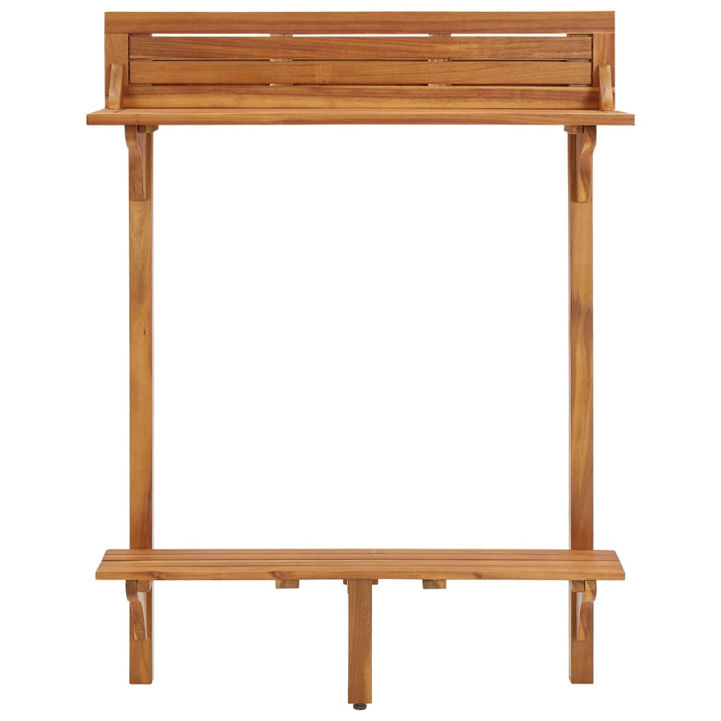 vidaXL Balcony Bar Table 35.4"x14.6"x48.2" Solid Acacia Wood-2