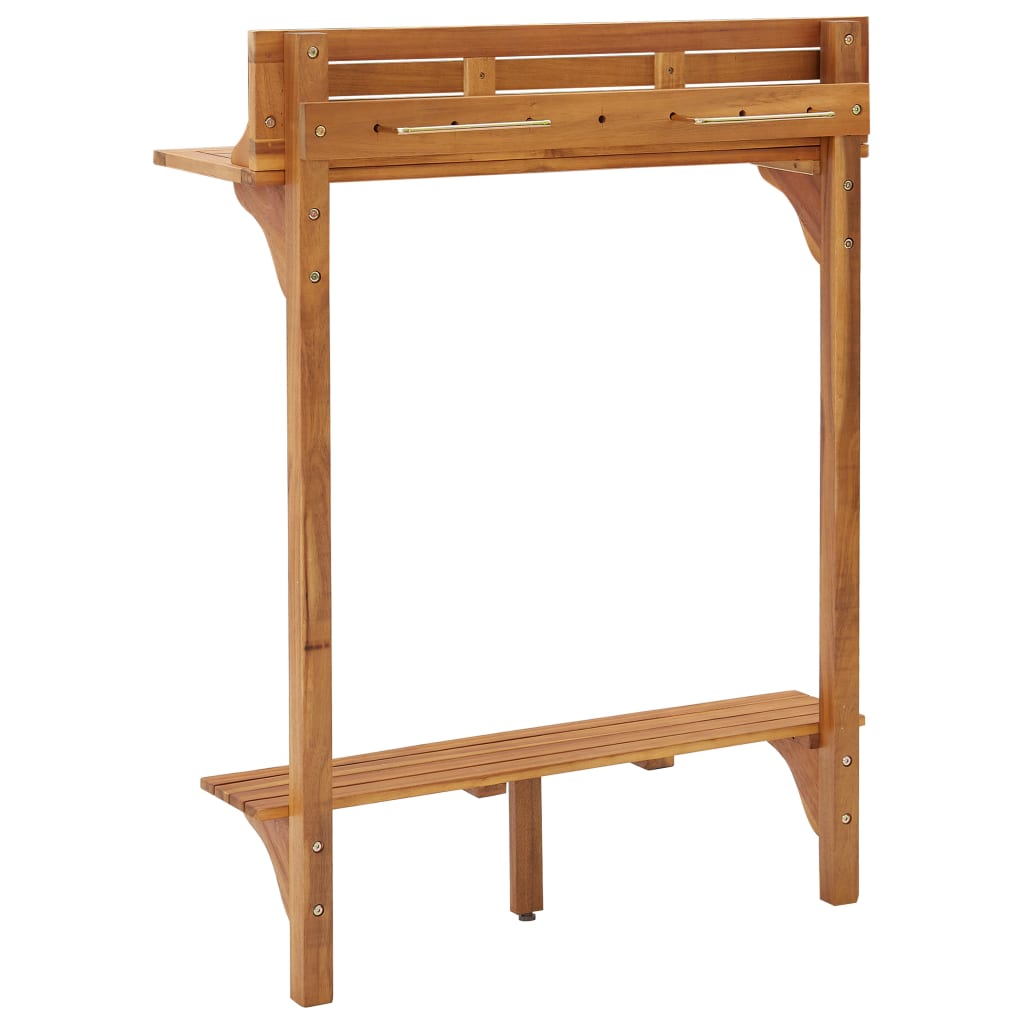 vidaXL Balcony Bar Table 35.4"x14.6"x48.2" Solid Acacia Wood-4