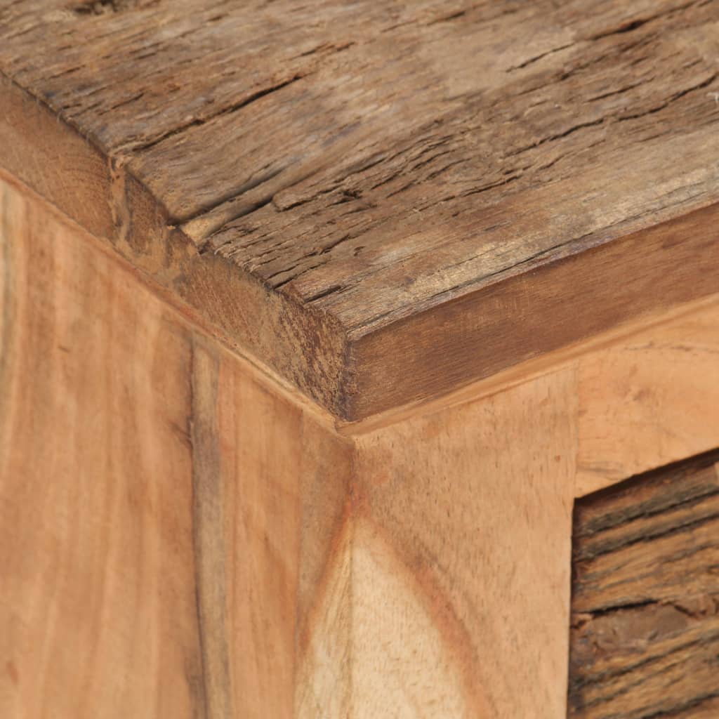 vidaXL Sideboard 23.6"x13"x29.5" Solid Acacia Wood and Reclaimed Wood-2