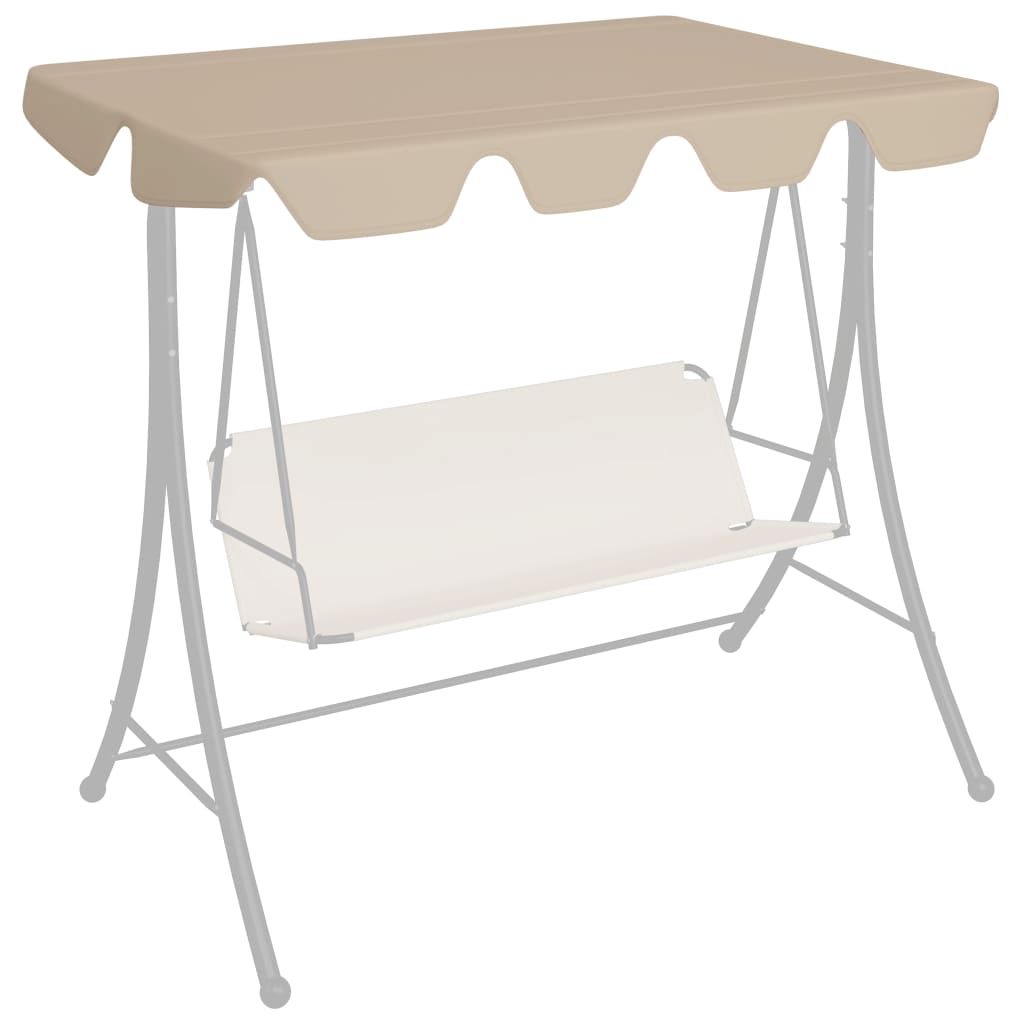 vidaXL Replacement Canopy for Swing Outdoor Swing Cover Replacement Sunshade-5