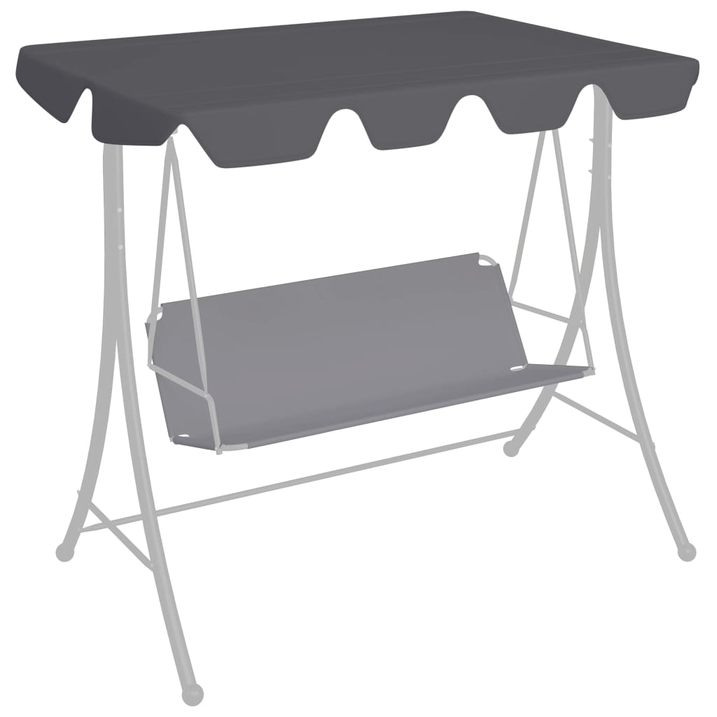 vidaXL Replacement Canopy for Swing Outdoor Swing Cover Replacement Sunshade-7