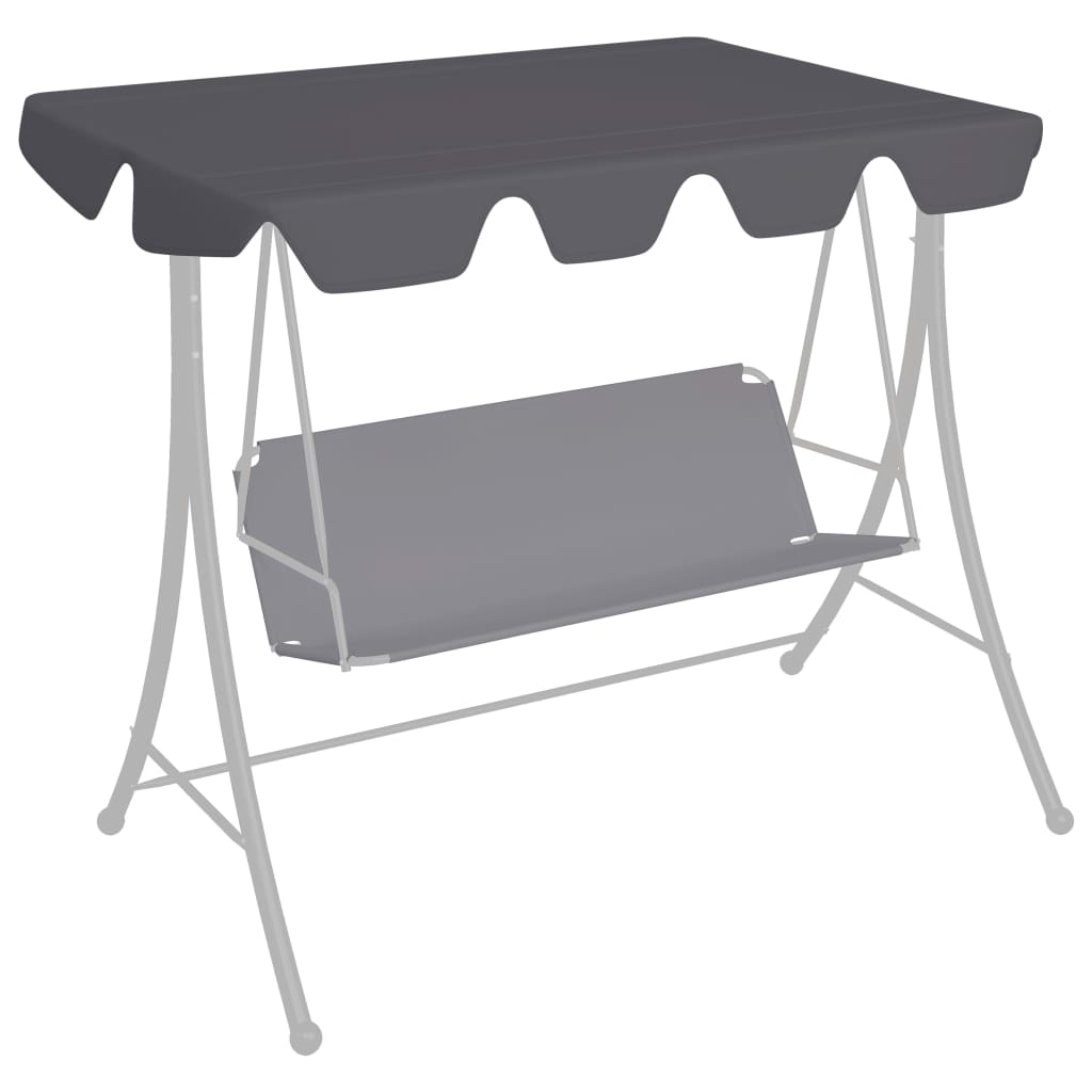 vidaXL Replacement Canopy for Swing Outdoor Swing Cover Replacement Sunshade-17