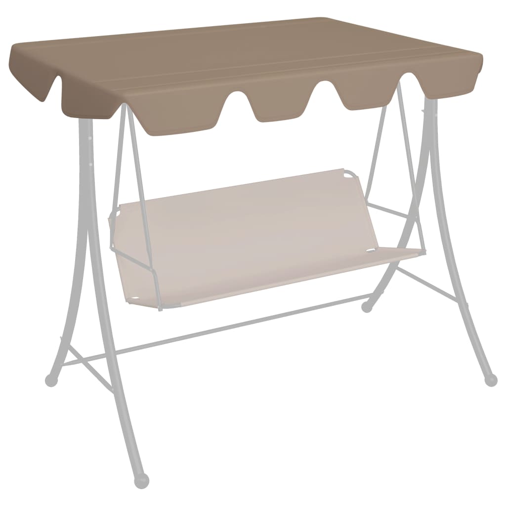 vidaXL Replacement Canopy for Swing Outdoor Swing Cover Replacement Sunshade-20
