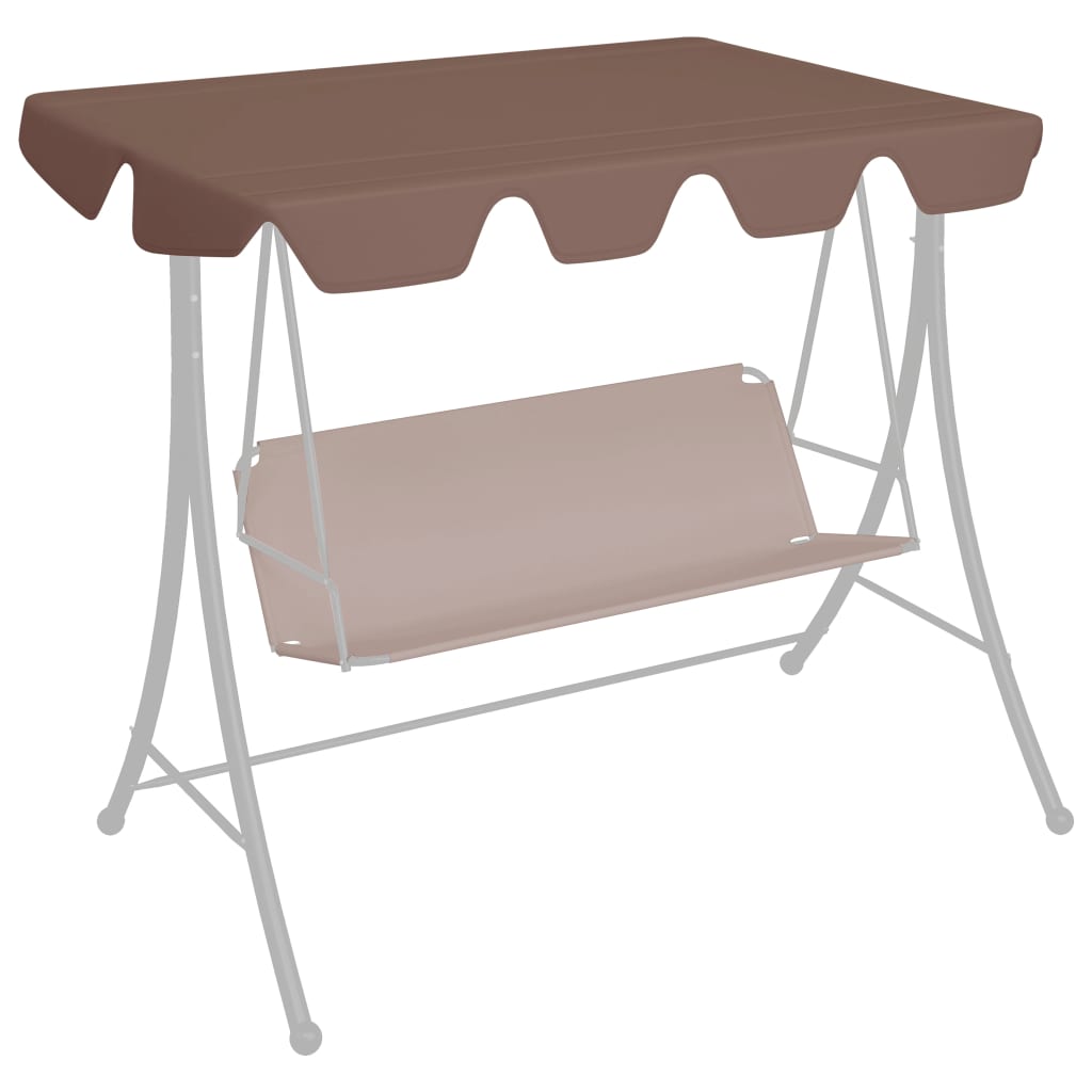 vidaXL Replacement Canopy for Swing Outdoor Swing Cover Replacement Sunshade-26