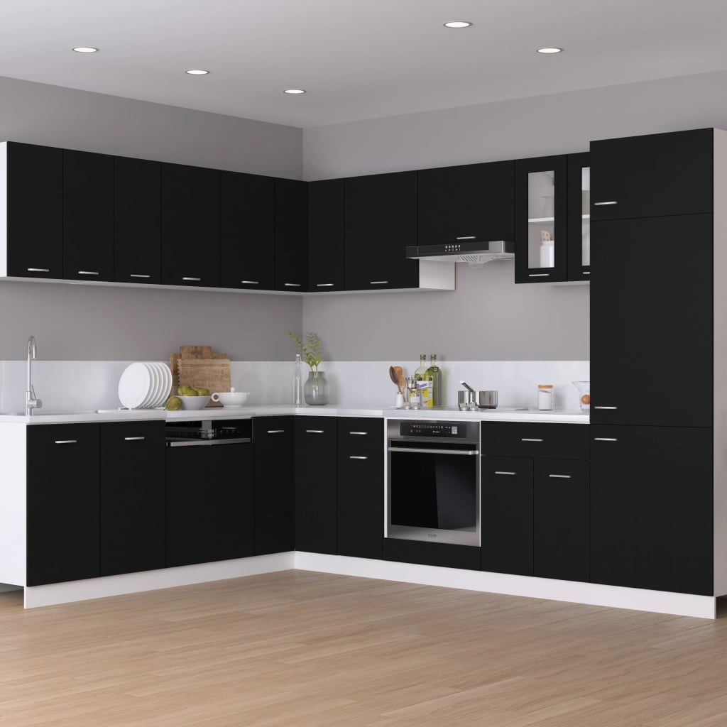 vidaXL Sink Bottom Cabinet Black 31.5"x18.1"x32.1" Engineered Wood-4