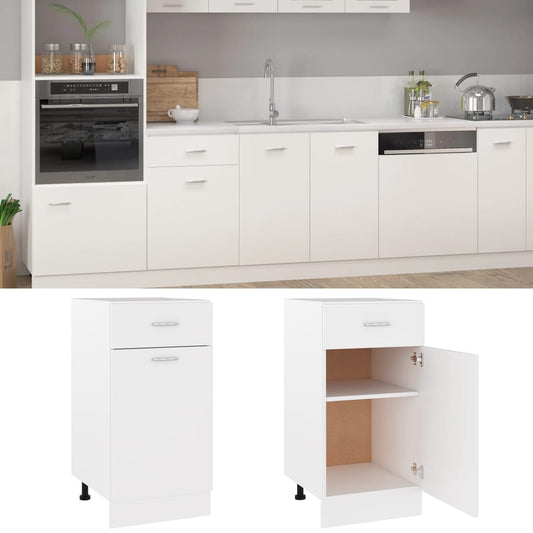 vidaXL Drawer Bottom Cabinet White 15.7"x18.1"x32.1" Engineered Wood-1