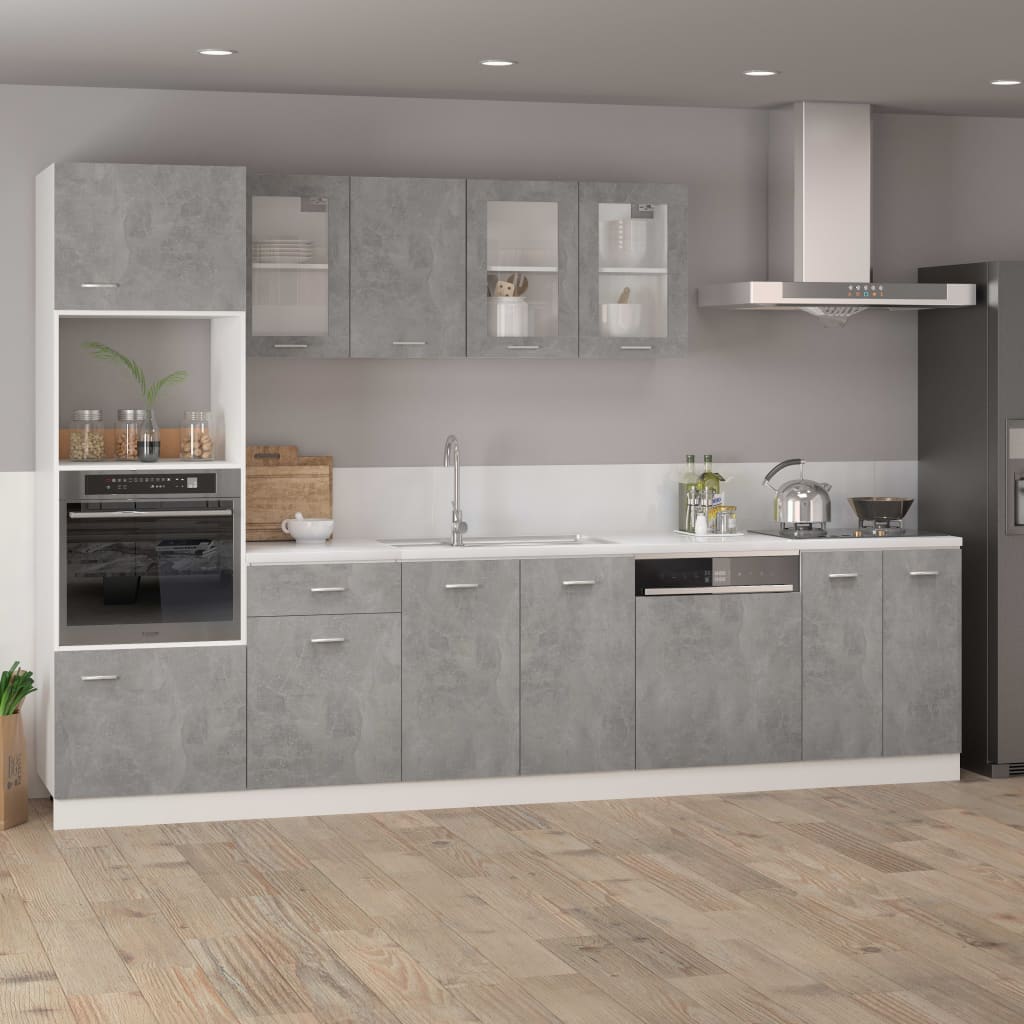 vidaXL Drawer Bottom Cabinet Concrete Gray 15.7"x18.1"x32.1" Engineered Wood-4
