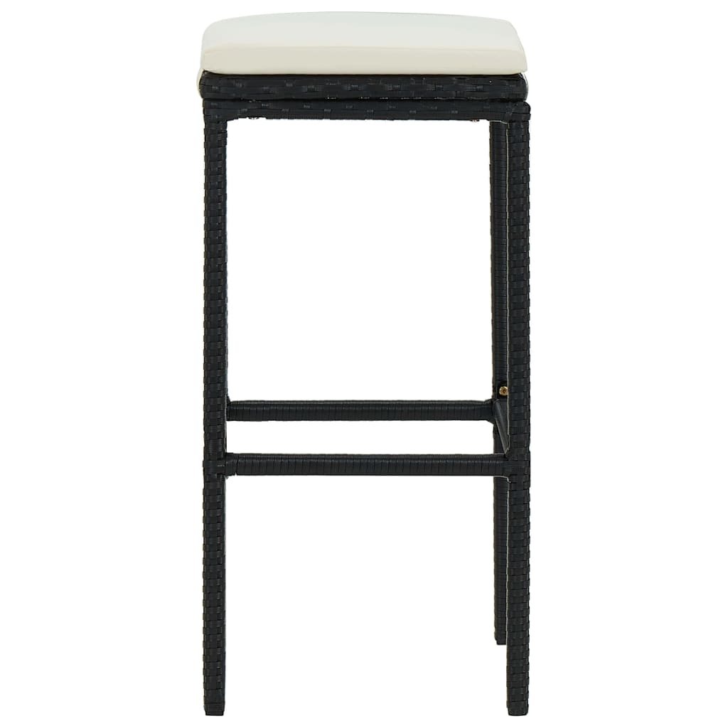 vidaXL Bar Stool Bar Seat Counter Height Island Stool for Pub Poly Rattan-4