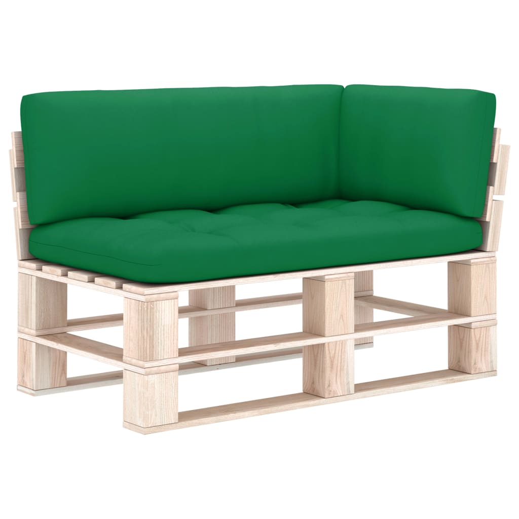 vidaXL Pallet Cushions 3 pcs Green Fabric-0