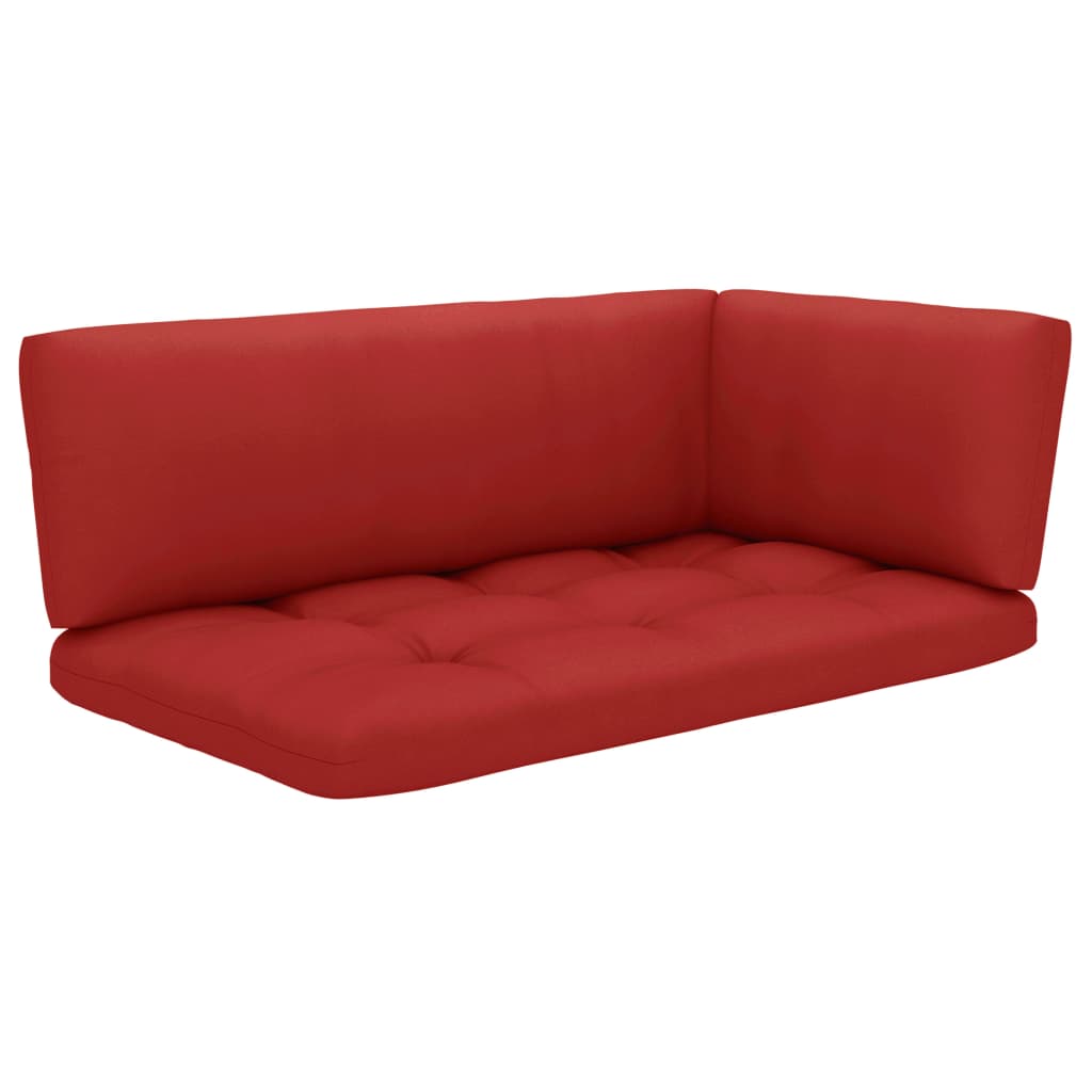 vidaXL Pallet Cushions 3 pcs Red Fabric-3