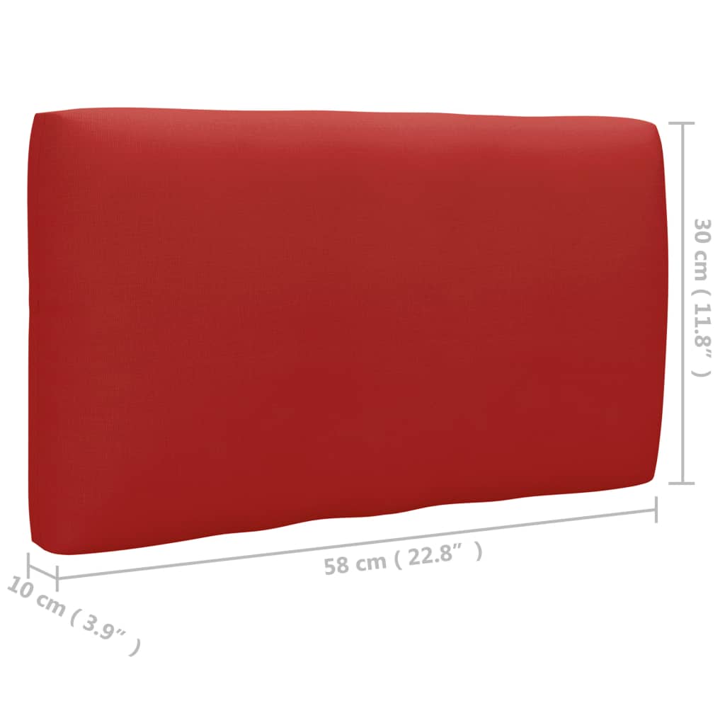 vidaXL Pallet Cushions 3 pcs Red Fabric-4