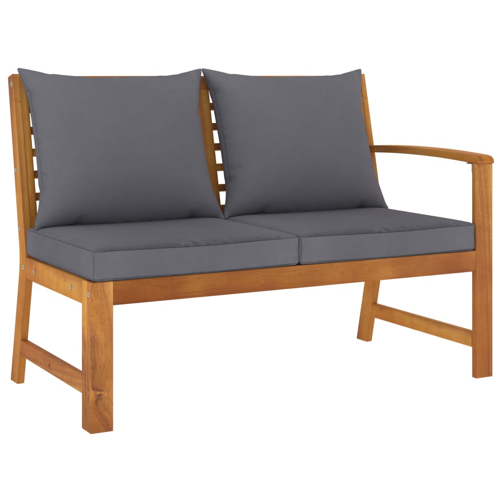 vidaXL 4 Piece Patio Lounge Set with Cushion Solid Acacia Wood-4