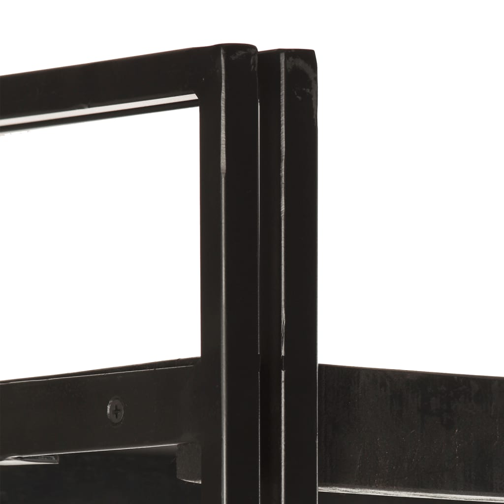 vidaXL 3-Tier Bookcase Black 35.4"x11.8"x31.5" Solid Mango Wood-1