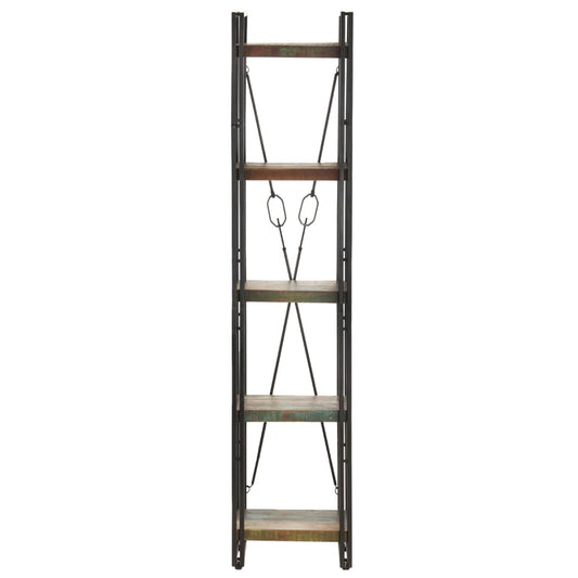 vidaXL 5-Tier Bookcase 15.7"x11.8"x70.9" Solid Reclaimed Wood-0