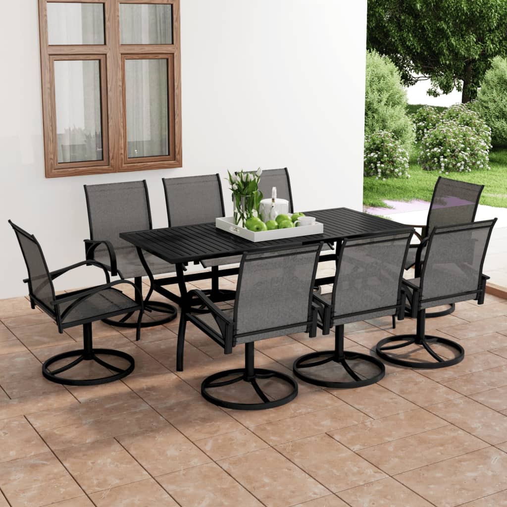 vidaXL Garden Dining Set 3/5 Pieces Textilene and Steel Outdoor Patio Dinner-9