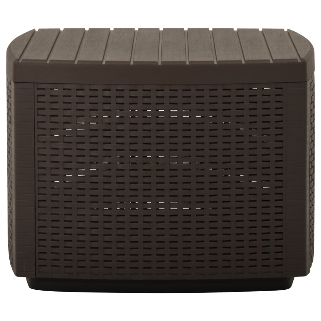 vidaXL Patio Table Mocha 20.9"x20.9"x15.7" Plastic-4